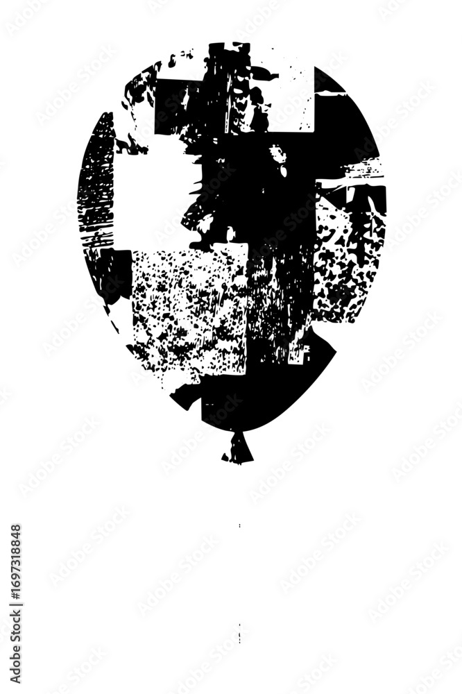 Aufkleber vector abstract cross symbol composed of textured geometric shapes.