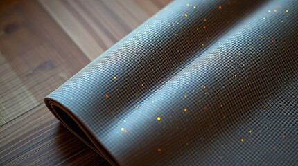 Yoga Mat on Wooden Floor.