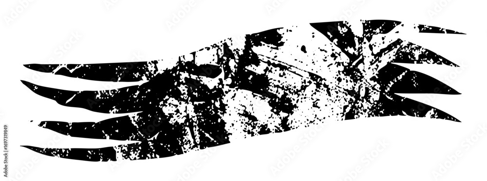 Aufkleber vector abstract claw with distressed texture.