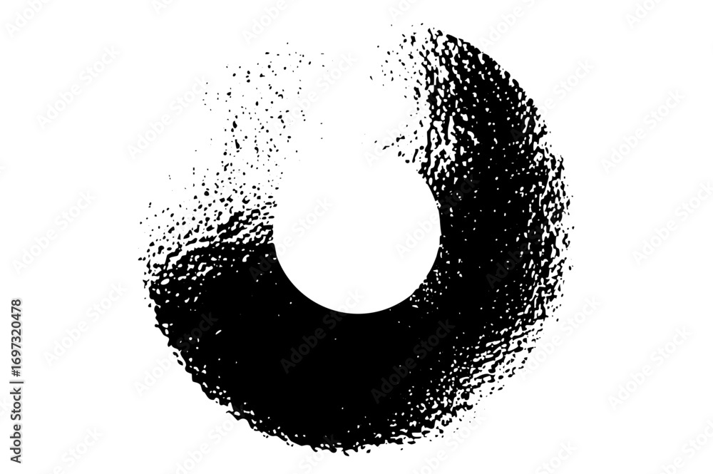 Aufkleber vector abstract circular shape with fragmented texture
