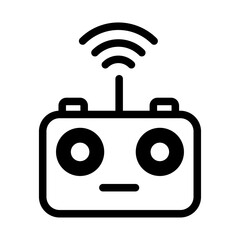 Remote controller Line Icon of Drones and UAVs Set