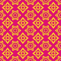 Repeating Floral Pattern: An intricate floral pattern repeating with an attractive color palette creating a seamless backdrop for design purposes.