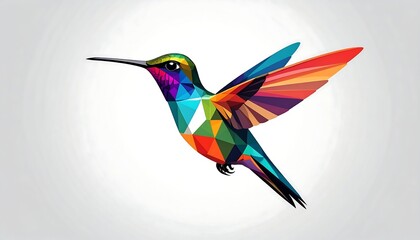 Geometric hummingbird art