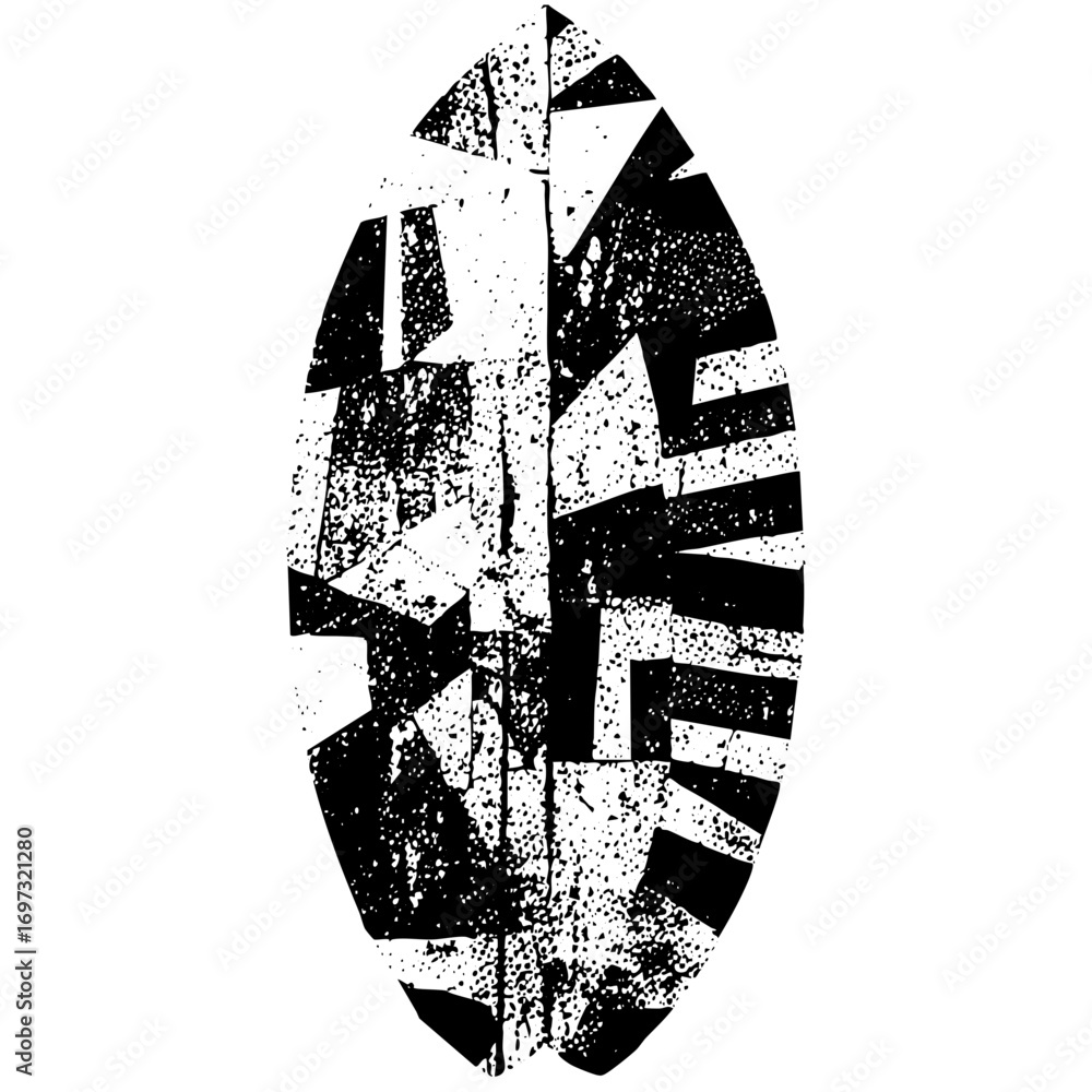 Poster vector abstract leaf with distressed texture.
