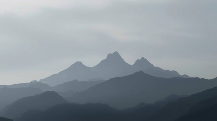 Misty Mountain Silhouette.
