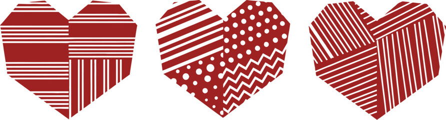 Fototapeta premium Red hearts vector design valentine's day illustration