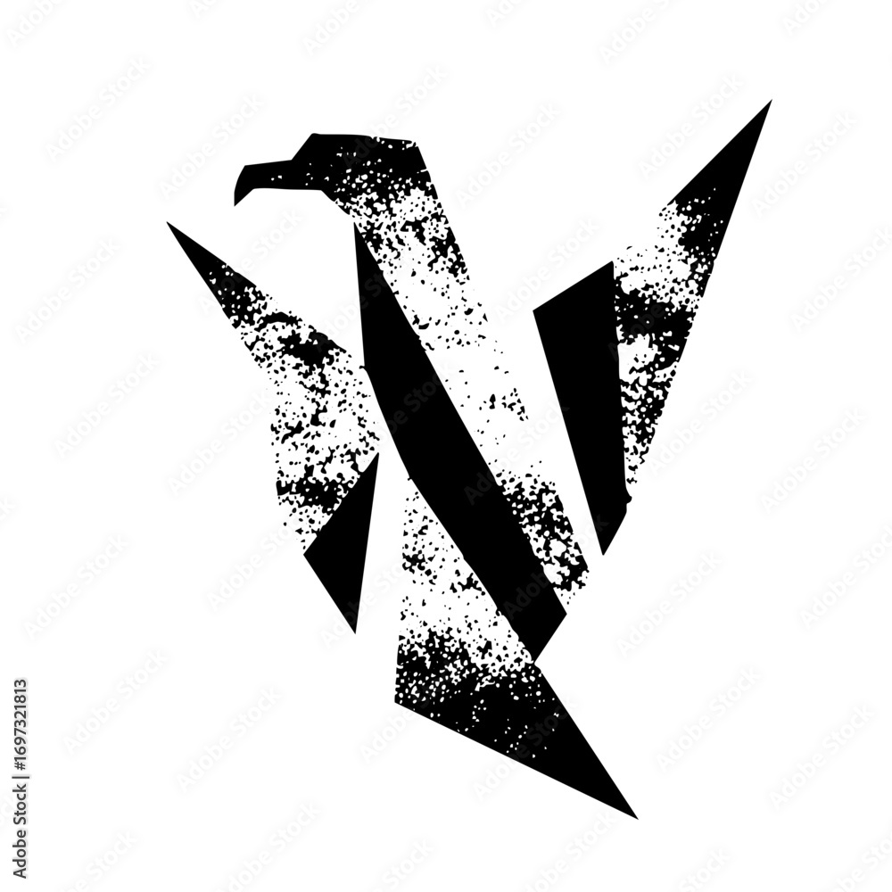 Poster vector abstract emblem with distressed texture.
