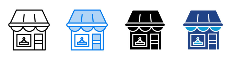 Store icon set multiple style collection