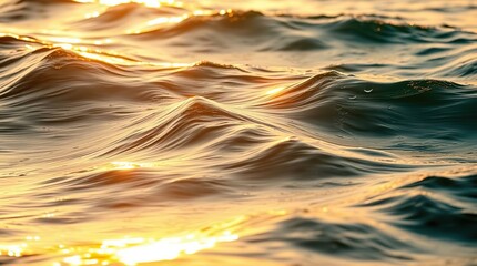Golden Sunset Ripples on Water.