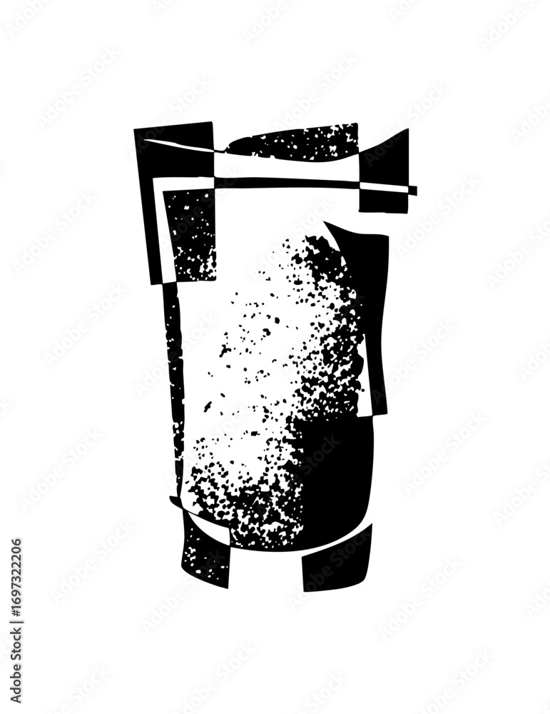 Poster vector abstract face portrait with arrow .