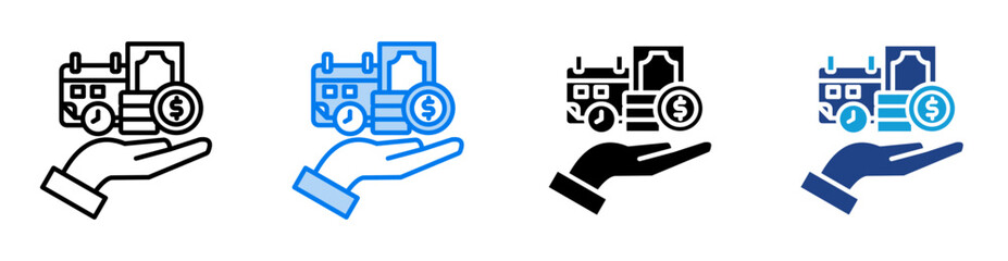 Credit icon set multiple style collection