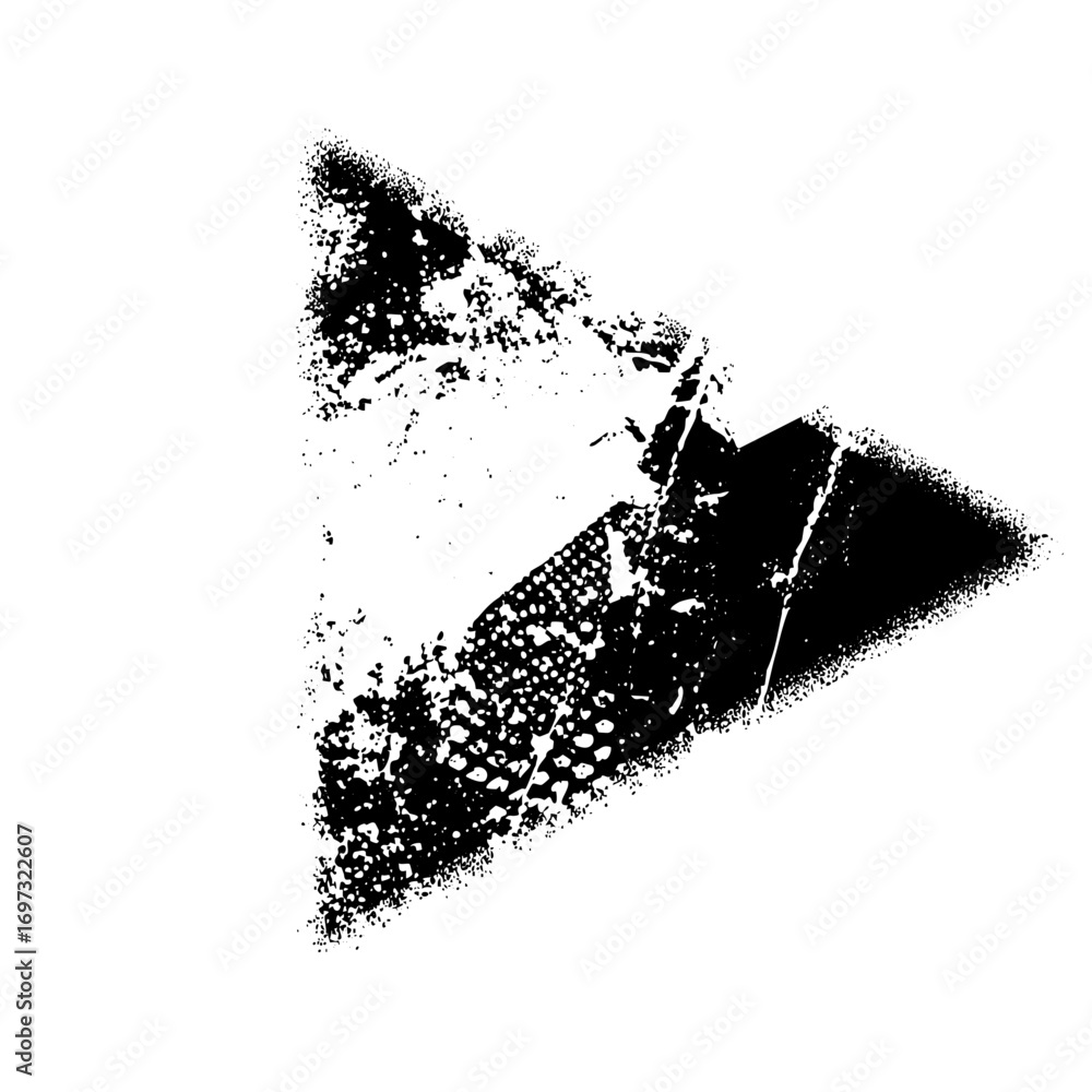 Poster vector distressed arrow points to the right with a grunge texture.