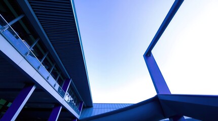 Modern Architecture Blue Structure.