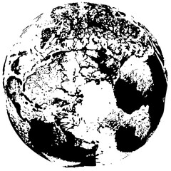 Vector Detailed globe showcases continents and oceans.