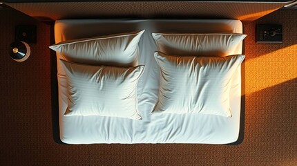 Modern Bedroom Double Bed Top View.