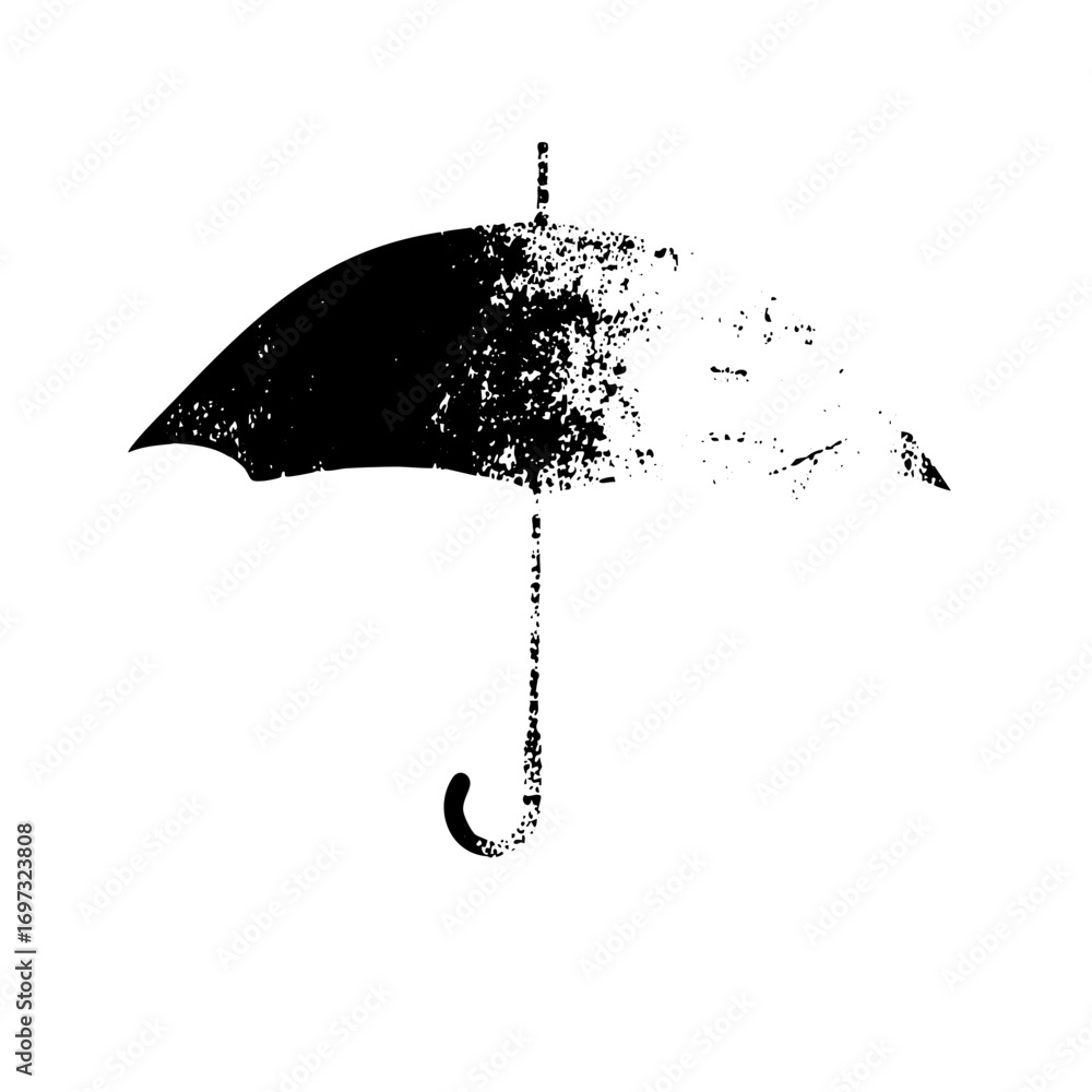 Aufkleber vector deconstructed umbrella with dissolving effect.