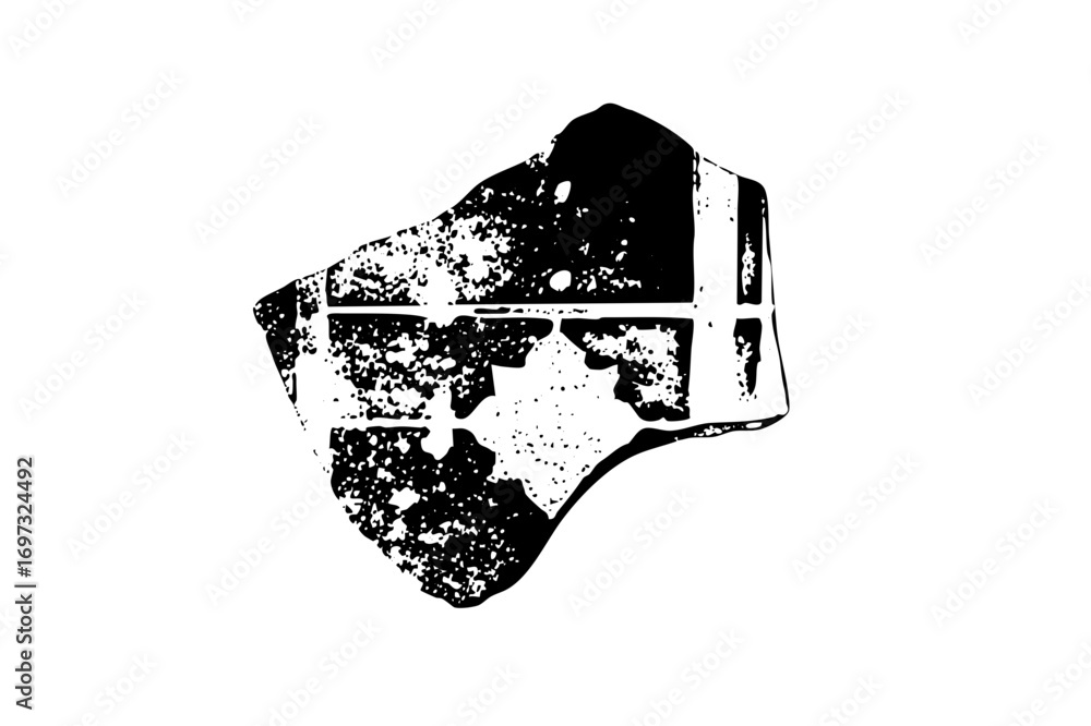Poster vector abstract helmet with distressed texture.