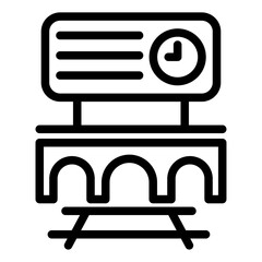 Railway Ticketing Line Icon of Train Stations and Rail Travel Icon Set