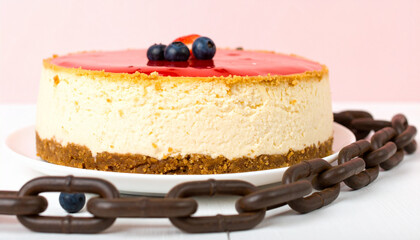 Delicious Dessert: Classic Cheesecake with Berries and Fruit Topping