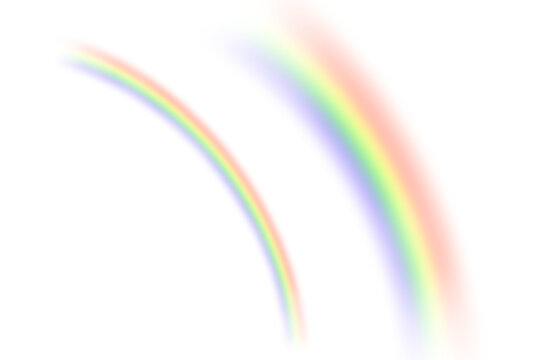 Vibrant double rainbow arc sky