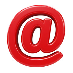Obraz premium Red At Symbol Illustration on Black Background Email Sign Concept
