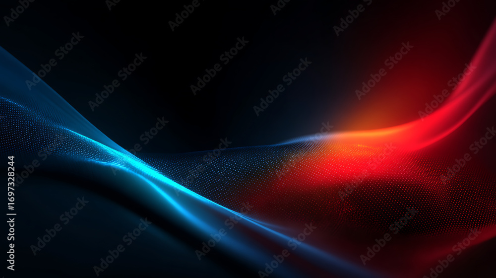Aufkleber abstract dark blue red black glowing color gradient grainy background, vibrant color flow noise text