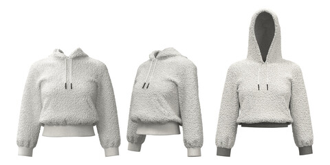 Dense fleece hoodie designed with realism for 3D fashion applications © puruan