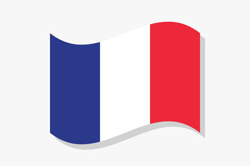 Flag of France. France wavy flag digital vector illustration. Fluttering flag.