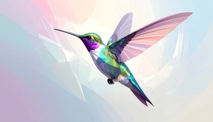 Stylized flying hummingbird