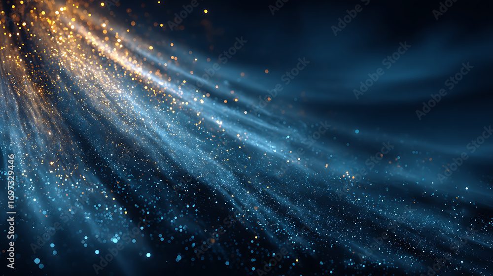 Aufkleber blue gradient background with glowing light and subtle grainy noise on dark abstract backdrop modern