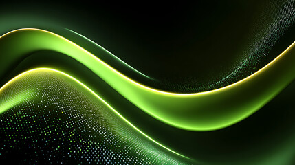 Glowing green abstract shape noise texture on dark grainy background, futuristic dynamic poster banner header cover design