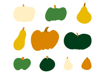 いろいろなかぼちゃのイラストセット