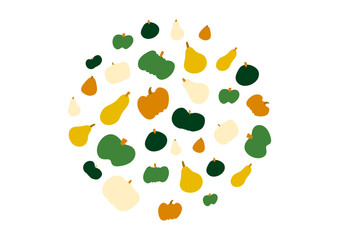 いろいろなかぼちゃの円形