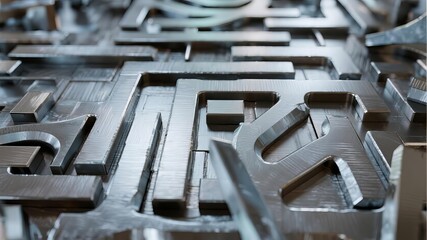 Abstract Metallic Texture with Brushed Steel Effect in Silver-Gray Tones, Showcasing Industrial Aesthetics