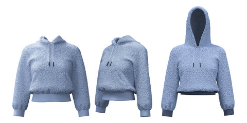 Realistic dense fleece hoodie with unique texture and soft design © puruan