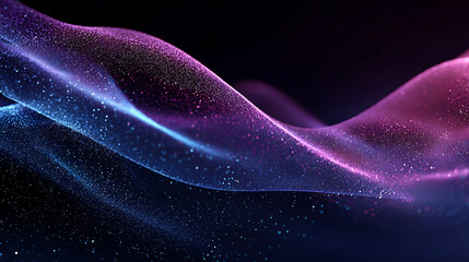 Dark blue purple glowing color wave gradient background, grainy texture black noise effect poster header banner design,copy space