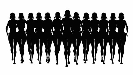 Diverse group of women standing together united showcasing strength and solidarity in a modern visual