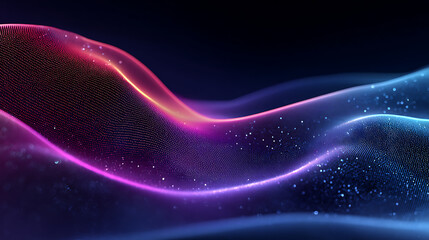 Dark blue purple glowing gradient wave background with a grainy texture, black noise effect poster header and banner design