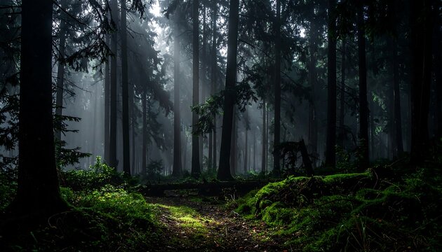 Misty forest path (1) - Powered by Adobe