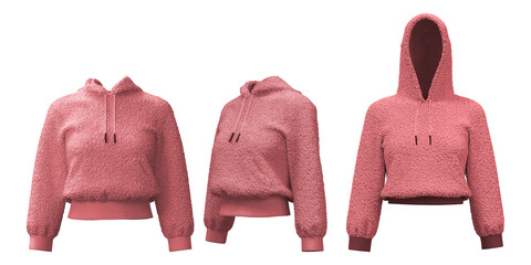 Fashion design: detailed realistic dense fleece hoodie © puruan