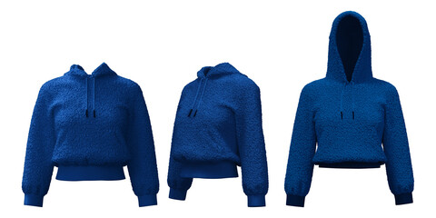 Modern fleece hoodie with stylish design elements © puruan