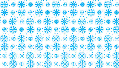Blue Geometric Starbursts and Dots Pattern on White Background abstract repeating