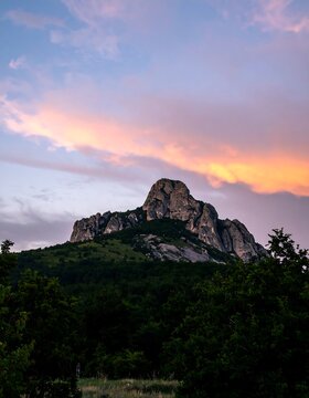Mountain peak at sunset (1)
