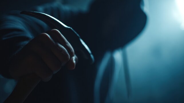 Hand holding knife