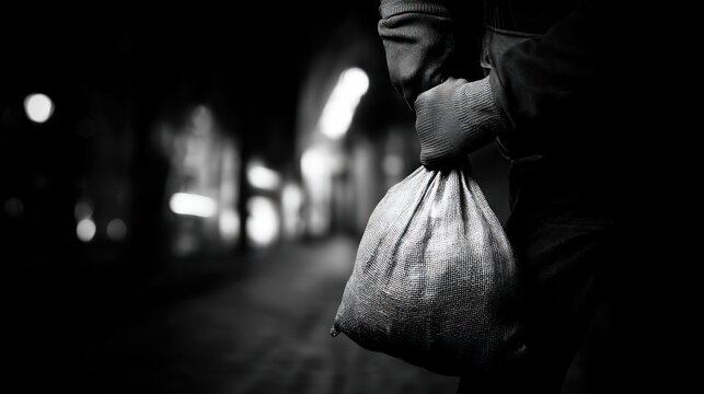 Fototapeta Person night bag