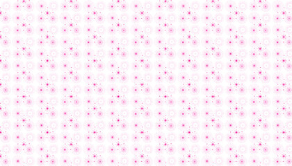 Pink starburst floral pattern repeating across a white background seamlessly vector