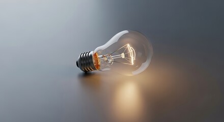 Glowing vintage lightbulb radiates illumination and casts a warm ambiance