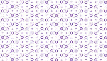 Purple geometric pattern with squares and star shapes on white background seamless
