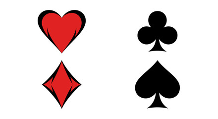 Playing card suit icon vector set heart spade club diamond