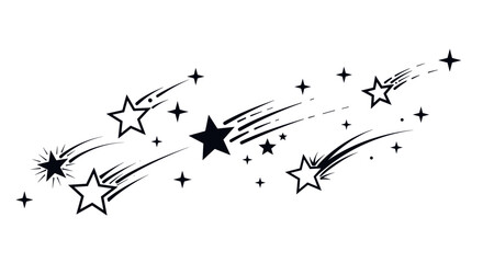 Obraz premium Shooting stars icon vector design isolated on white background